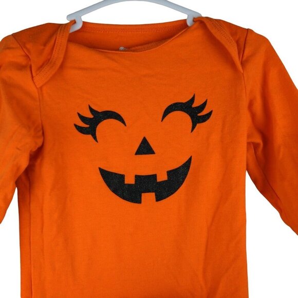 Baby Halloween Pumpkin Costume Set: Long Sleeve Bodysuit & Ruffle Tutu Pants - Picture 1 of 9